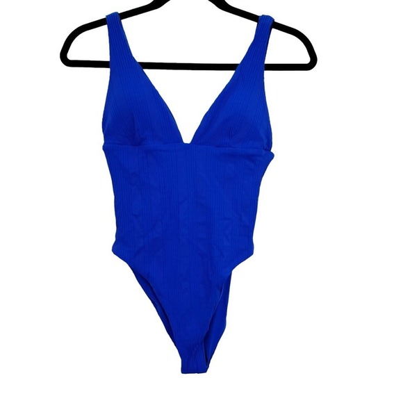 L Space Katniss One Piece Swimsuit Wide U Back Royal Blue Size S NWT - Picture 7 of 11